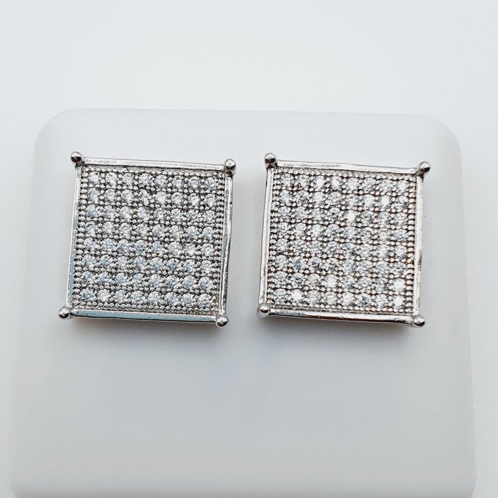 - "925 Sterling Silver Plated Cz Earrings, Inus1br157